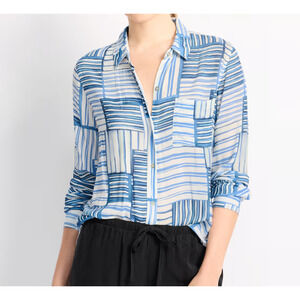 SOLD DO NOT BUY Mixed Blue Stripe Button Down Shirt Size Small NEW
